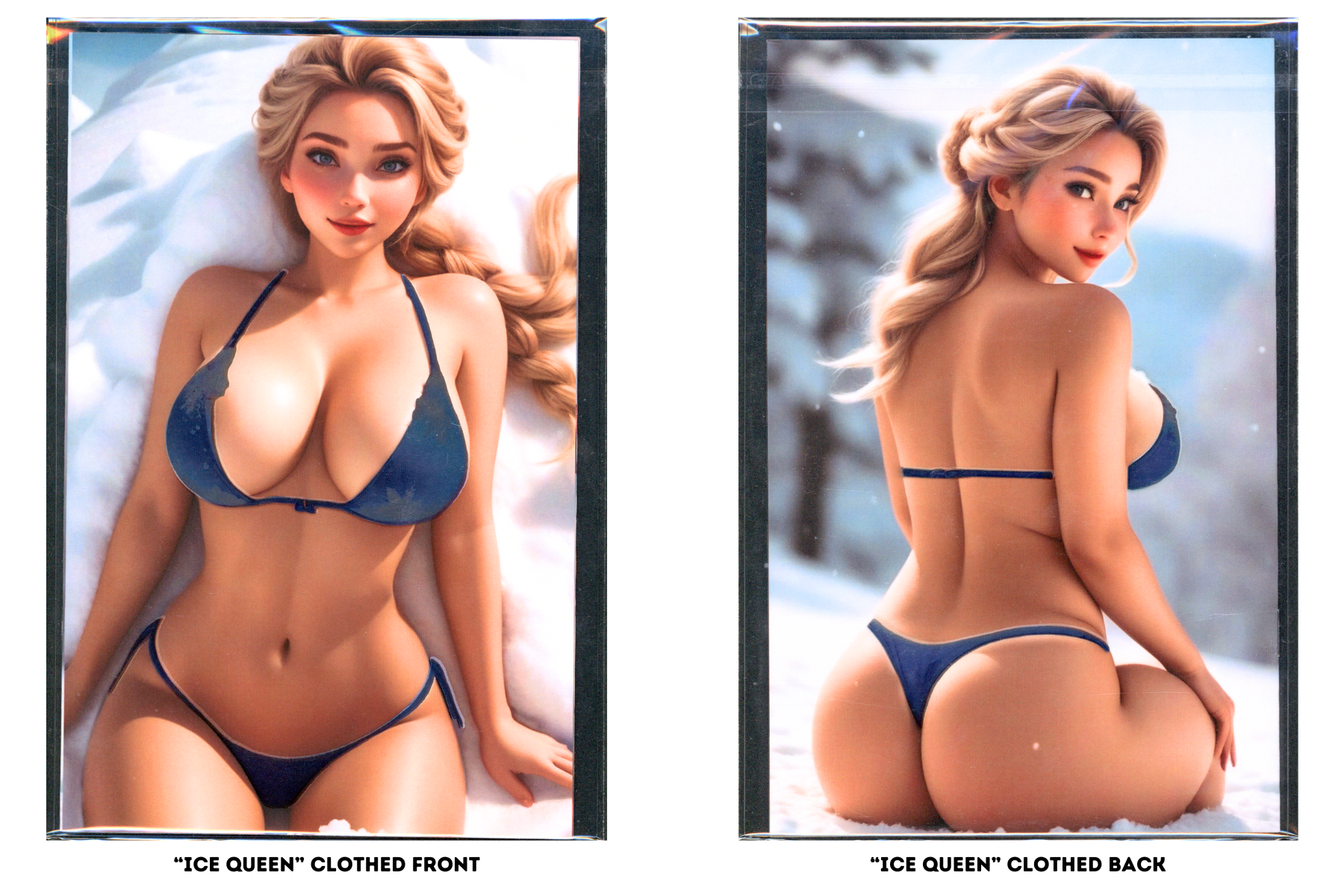 Our comics are shipped in tight crystal clear mylar bags, accompanied by clear super durable plastic backing boards. This combination not only ensures the safety of your comic but also enables seamless viewing of either side. This effortlessly showcases the unique "double covers" we offer.